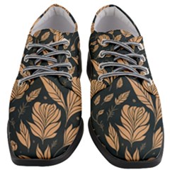 Background Pattern Leaves Texture Women Heeled Oxford Shoes