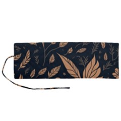 Background Pattern Leaves Texture Roll Up Canvas Pencil Holder (m)