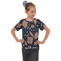 Background Pattern Leaves Texture Kids  Mesh Piece T-shirt