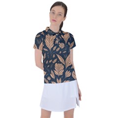 Background Pattern Leaves Texture Women s Polo T-shirt