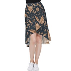 Background Pattern Leaves Texture Frill Hi Low Chiffon Skirt