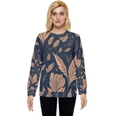 Background Pattern Leaves Texture Hidden Pocket Sweatshirt