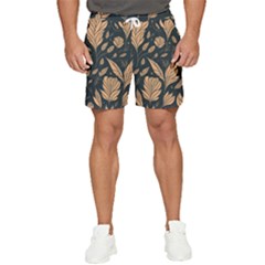 Background Pattern Leaves Texture Men s Runner Shorts