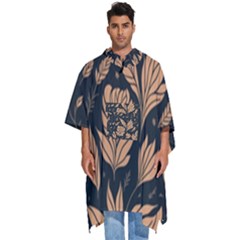 Background Pattern Leaves Texture Men s Hooded Rain Ponchos by Maspions