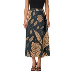 Background Pattern Leaves Texture Classic Midi Chiffon Skirt