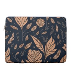 Background Pattern Leaves Texture 16  Vertical Laptop Sleeve Case With Pocket by Maspions