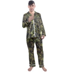 Green Camouflage Military Army Pattern Men s Long Sleeve Satin Pajamas Set