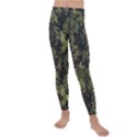 Green Camouflage Military Army Pattern Kids  Lightweight Velour Leggings View1