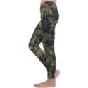 Green Camouflage Military Army Pattern Kids  Lightweight Velour Leggings View2