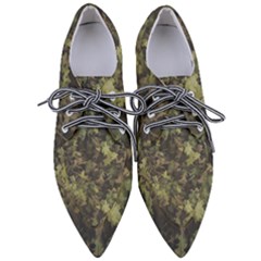 Green Camouflage Military Army Pattern Pointed Oxford Shoes