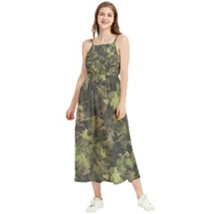 Green Camouflage Military Army Pattern Boho Sleeveless Summer Dress