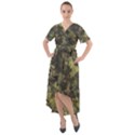 Green Camouflage Military Army Pattern Front Wrap High Low Dress View1