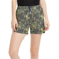 Green Camouflage Military Army Pattern Women s Runner Shorts