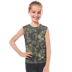 Green Camouflage Military Army Pattern Kids  Mesh Tank Top