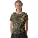 Green Camouflage Military Army Pattern Kids  Frill Chiffon Blouse View1