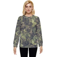 Green Camouflage Military Army Pattern Hidden Pocket Sweatshirt