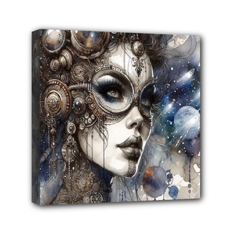 Woman In Space Mini Canvas 6  X 6  (stretched) by CKArtCreations