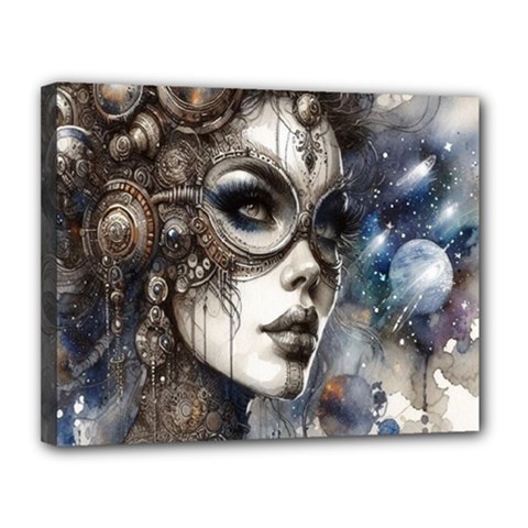 Woman In Space Canvas 14  X 11  (stretched) by CKArtCreations