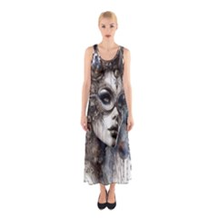 Woman In Space Sleeveless Maxi Dress by CKArtCreations