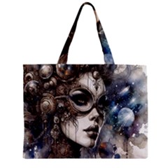 Woman In Space Zipper Mini Tote Bag by CKArtCreations