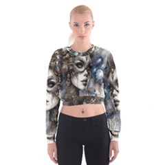 Woman In Space Cropped Sweatshirt by CKArtCreations