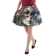 Woman In Space A-line Pocket Skirt by CKArtCreations