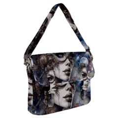 Woman In Space Buckle Messenger Bag by CKArtCreations