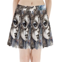 Woman In Space Pleated Mini Skirt by CKArtCreations