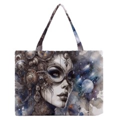 Woman In Space Zipper Medium Tote Bag by CKArtCreations