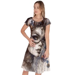 Woman In Space Classic Short Sleeve Dress by CKArtCreations