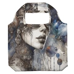 Woman In Space Premium Foldable Grocery Recycle Bag by CKArtCreations