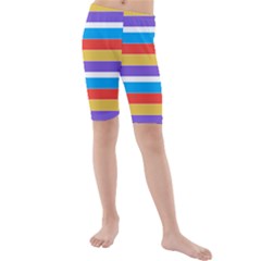 Stripes Pattern Design Lines Kids  Mid Length Swim Shorts