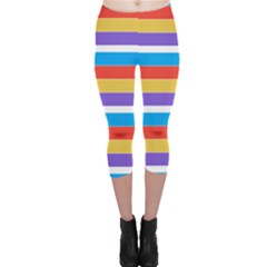 Stripes Pattern Design Lines Capri Leggings 