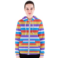 Stripes Pattern Design Lines Women s Zipper Hoodie