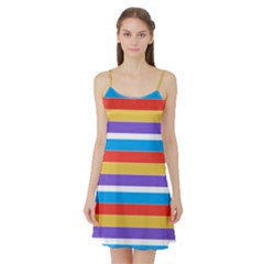 Stripes Pattern Design Lines Satin Night Slip