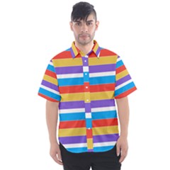 Stripes Pattern Design Lines Men s Short Sleeve Shirt