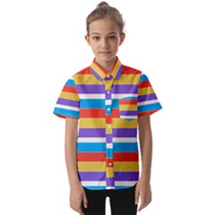 Stripes Pattern Design Lines Kids  Short Sleeve Shirt