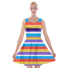 Stripes Pattern Design Lines Velvet Skater Dress