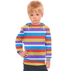 Stripes Pattern Design Lines Kids  Hooded Pullover