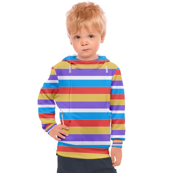 Stripes Pattern Design Lines Kids  Hooded Pullover