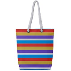 Stripes Pattern Design Lines Full Print Rope Handle Tote (small)