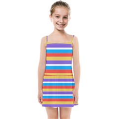 Stripes Pattern Design Lines Kids  Summer Sun Dress