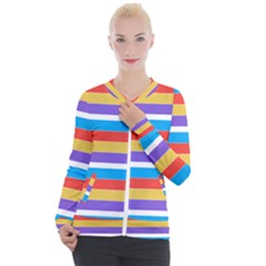 Stripes Pattern Design Lines Casual Zip Up Jacket