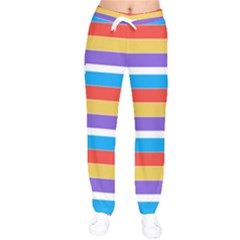 Stripes Pattern Design Lines Women Velvet Drawstring Pants