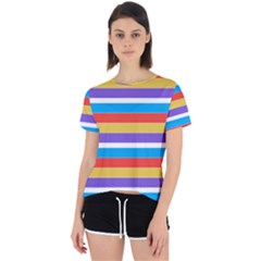 Stripes Pattern Design Lines Open Back Sport T-shirt