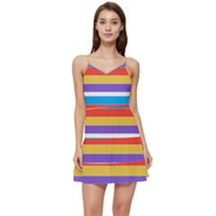 Stripes Pattern Design Lines Short Frill Dress