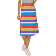 Stripes Pattern Design Lines Midi Panel Skirt