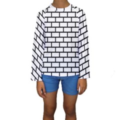 Bricks Wall Pattern Seamless Kids  Long Sleeve Swimwear