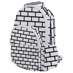 Bricks Wall Pattern Seamless Rounded Multi Pocket Backpack