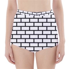 Bricks Wall Pattern Seamless High-waisted Bikini Bottoms